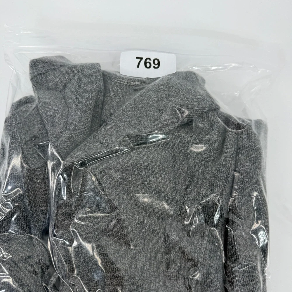 Polo Ralph Lauren Mens Gray Cotton Shawl Collar Sweater Purple Pony Size M‎